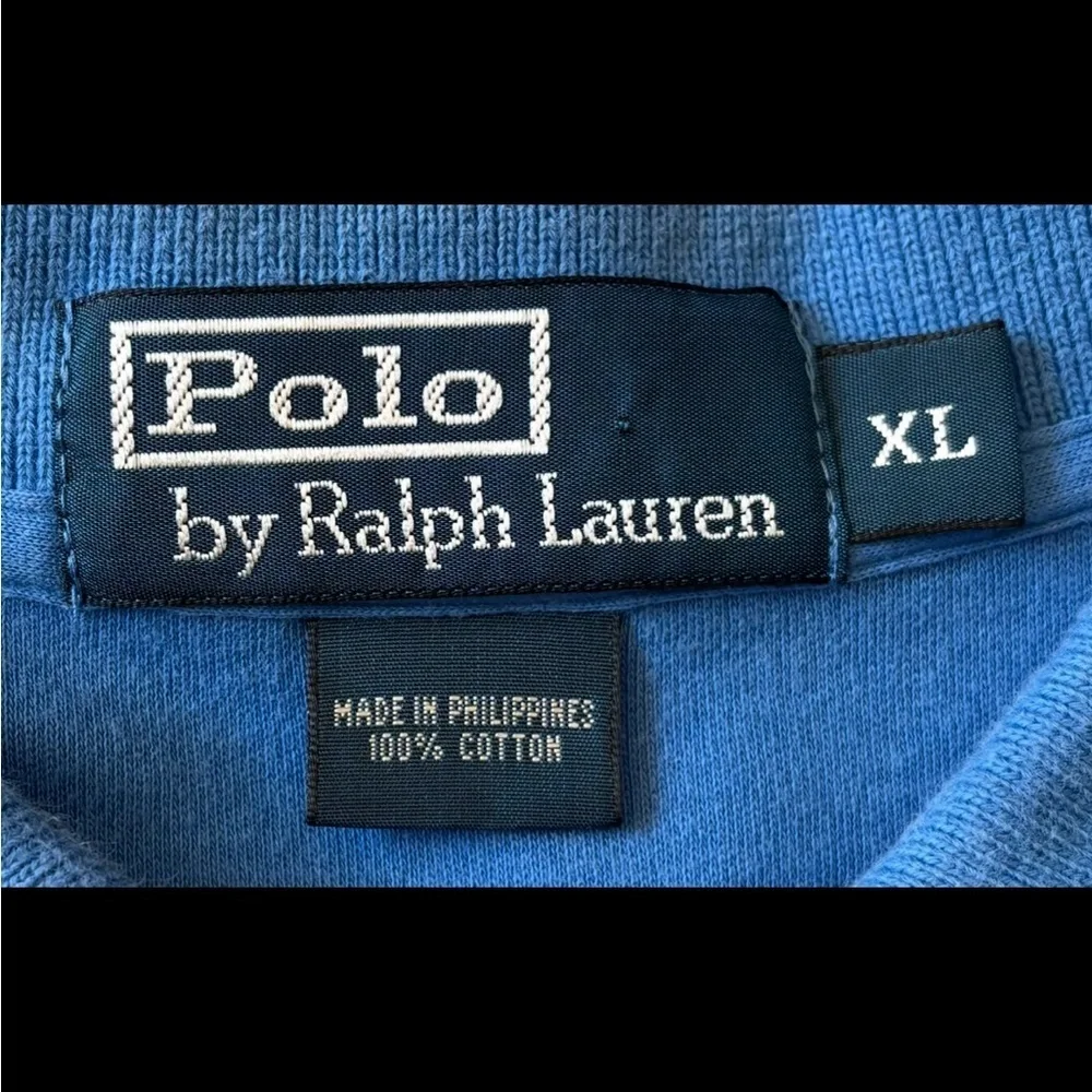 Ralph Lauren Men's Polo Shirt in Blue with Orange Embroidered Logo